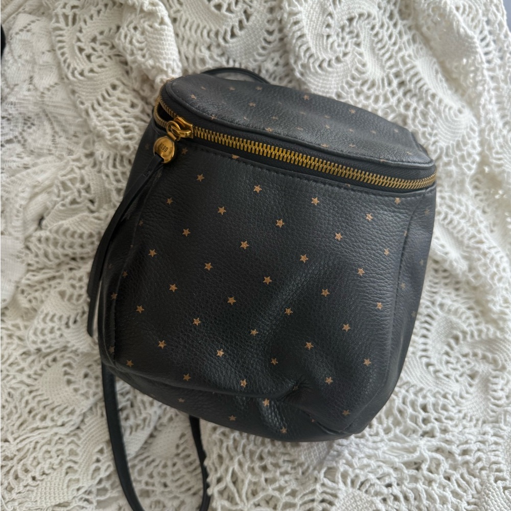 Hobo Fern Convertible Backpack Black/Gold Stars Leather
